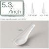imageDOWAN Soup Spoons Set of 6 Ceramic Chinese Soup Spoon Asian Soup Spoons White Japanese Spoon Large for Ramen Pho Wonton Dumpling Miso Deep Oval Hook DesignWhite