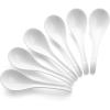 imageDOWAN Soup Spoons Set of 6 Ceramic Chinese Soup Spoon Asian Soup Spoons White Japanese Spoon Large for Ramen Pho Wonton Dumpling Miso Deep Oval Hook DesignWhite