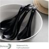 imageDOWAN Soup Spoons Set of 6 Ceramic Chinese Soup Spoon Asian Soup Spoons White Japanese Spoon Large for Ramen Pho Wonton Dumpling Miso Deep Oval Hook DesignBlack