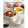 imageDOWAN Soup Spoons Set of 6 Ceramic Chinese Soup Spoon Asian Soup Spoons White Japanese Spoon Large for Ramen Pho Wonton Dumpling Miso Deep Oval Hook DesignWhite