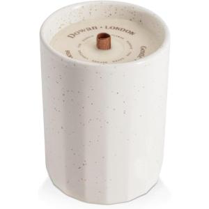 imageDOWAN Ceramic Jar Wood Wick Scented Candle for Women 8Oz White Soy Wax ampamp Beeswax Essential OilBased Fragrance  only 135 PiecesWater Lily Pear